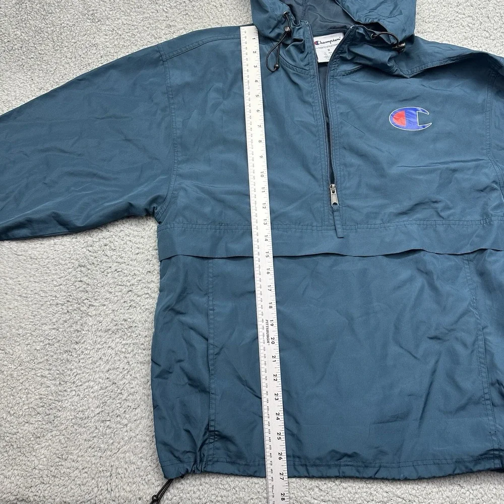 Champion V1012 Size Medium 549902 Packable Hooded Polyester Windbreaker Jacket